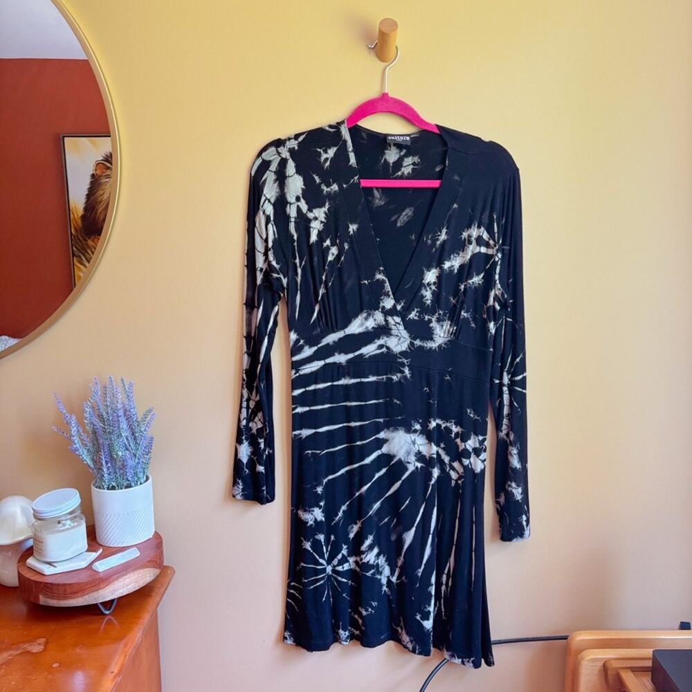 Culture Shop Tie Dye V-Neck Wrap Dress Stretchy One Size M/L